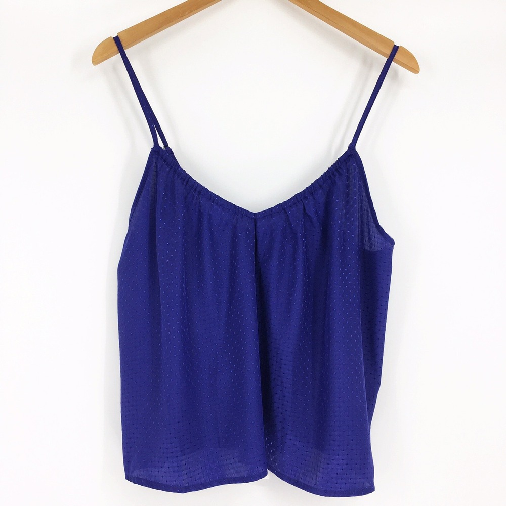 NSR Napean Sea Road Camisole Womens Lisa Tank Spaghetti Strap Dotted Blue Large